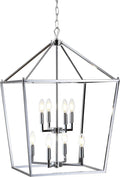 JONATHAN Y JYL7438C Pagoda Lantern Dimmable Adjustable Metal LED Pendant Classic Traditional Farmhouse Dining Room Living Room Kitchen Foyer Bedroom Hallway, 20 in, Chrome