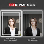 32 x 36 Inch LED Bathroom Mirror, Front Light and Backlit Anti-Fog Dimmable Memory Lighted Vanity Mirror, Shatterproof Wall-Mounted Led Mirror for Bathroom