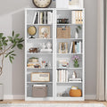 75" Tall Bookshelf & Bookcase Set of 2, 6-Tier Adjustable Storage Shelves, Book Shelf with Anti-Tipping Device, Floor Standing Modern Display Rack for Living Room, Bedroom, Office, White
