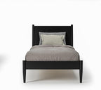 Camaflexi Mid-Century Panel Bed - Twin Size - Black Finish