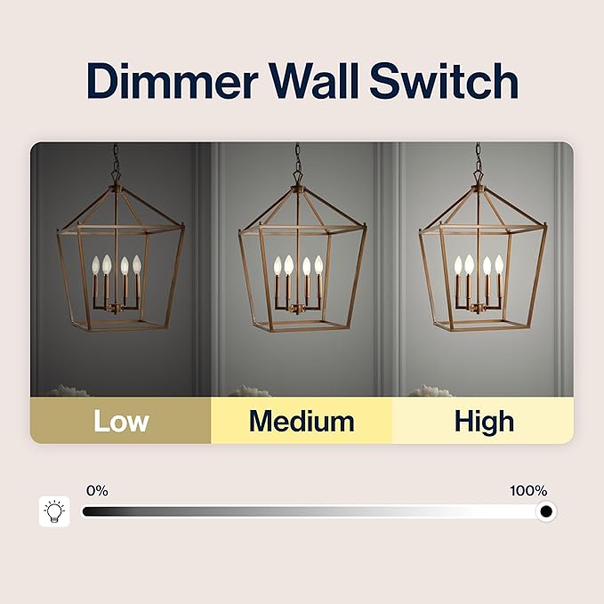 JONATHAN Y JYL7437B Pagoda Lantern Dimmable Adjustable Metal LED Pendant Classic Traditional Farmhouse Dining Room Living Room Kitchen Foyer Bedroom Hallway, 16 in, Antique Gold
