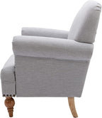 chairus Linen Accent Chair for Living Room Set of 2 Upholstered Mid Century Modern Single Sofa Chair with Solid Wood Legs Comfy Reading Chair Armchair for Bedroom/Office Room/Recption/Lounge, Grey