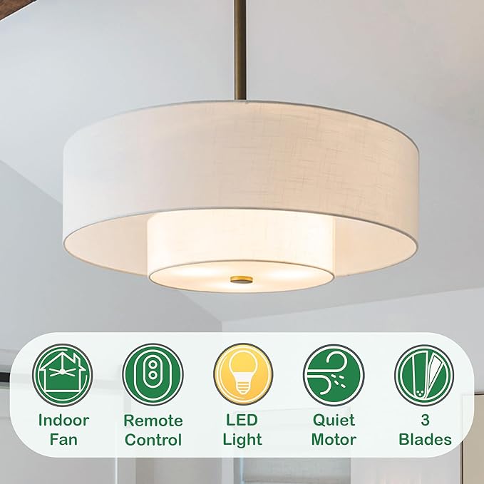 Hunter Fan 30 inch Luxe Gold - Fresh White Indoor Fandelier with Light, Remote, Casual-Style, Ceiling Fans for Living Rooms, bedrooms, Home Offices, Kitchens (Renewed)