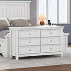 BLANKSPACE White 6 Drawer Dresser, Modern Dresser for Bedroom, Wood Drawer Organizer with Metal Knobs, Large Capacity Cabinet for Bedroom, Hallway
