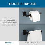 Franklin Brass Nash 4-Piece Bathroom Set Satin Nickel 18" Towel Bar w/ 6" Extender, Toilet Paper Holder, Hand Towel Holder, Hook | Bathroom Accessory Set Towel Holder Hardware NASH64-BN