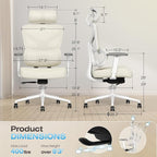 Ergonomic Office Chair, High Back Mesh Desk Chair with 4-Position Height Adjustable Back, 3D Armrests, Adaptive Lumbar Support, 3-Level Tilt Function, 3D Headrest, Comfy Computer Gaming Chairs