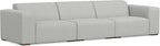 SIMPLIHOME Rex 3-Seater Modular Sofa in 100% Recycled Polyester Tightly Woven Performance Fabric, Pale Grey, 122-inches Wide, Handcrafted Modern-Style Couch for Living Room and Family Room