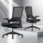 CLATINA Office Chair Swivel Executive Chair, Adjustable Ergonomic Computer Chair with 3D Armrest and Lumbar Support, Mesh Backrest Task Chair for Home Office Conference Room, Studio, 2 Pack