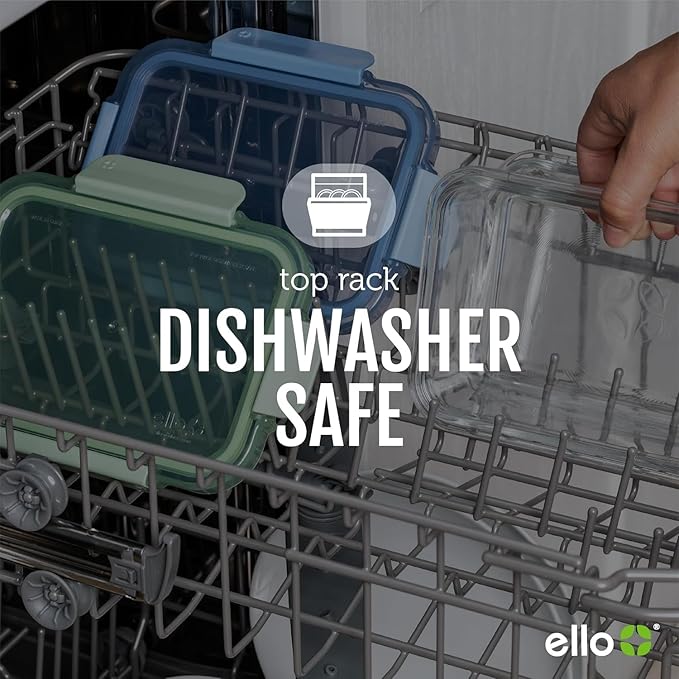 Ello Color Lock 2 Cup 6PC, 3 Pack Glass Meal Prep Sets Leak-Proof Glass Food Storage Containers with Airtight BPA-Free Plastic Lids, Dishwasher, Microwave, and Freezer Safe, Purple Rain