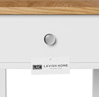 Side Table - Small Night Stand with Drawer and Open Storage Shelf - Traditional Style Bedroom or Living Room Furniture - Use as Bedside Table or End Table by Lavish Home (White)