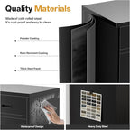 Steel Storage Cabinets，Metal Storage Cabinet with 1 Locking Drawers, Locking Storage Cabinets for Office, Home, Garage, Warehouse 37" H x 31.5" W x 15.7" D (Black)