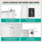 SISESOL White Metal Storage Cabinet with 5 Adjustable Shelves,71" Tall Metal Cabinet with Locking Doors,Steel Cabinet with Lock,Lockable Storage Cabinets for Home,Office,Kitchen,Laundry,Pantry