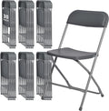 SEALAMB Plastic Folding Chairs 30 Pack, Gray Commercial Portable Indoor/Outdoor Chairs for Home Office, Wedding, Events Parties with Steel Frame, 350lbs Capacity (Gray-Plastic, 30 Pack)