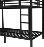 Bellemave Twin XL Over Twin XL Bunk Bed for Adults, Heavy Duty Bunk Beds Frame with Build in Ladder and Full Length Guardrail, Easy Assemble Bunkbeds, Noise Reduced, Mattress Not Included, Black