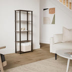 Furinno Turn-N-Tube 5-Tier Multipurpose Shelf / Display Rack / Storage Shelf / Bookshelf, Square Tubes, Walnut/Brown