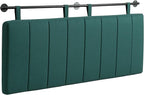 UEV Queen Headboard Only, Wall Mounted Hanging Upholstered Bed Head Board, Modern Vertical Channel Design of Fine Linen, Elegant Dark Green Fluted Headboard for Bedroom (Dark Green, Queen Size)