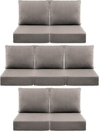 Luxury 6" Outdoor Cushions for Patio Furniture, 24x24x6" Thick Seat Cushion Set of 7, Fade Resistant Couch Chair Replacement Cushions High Density Deep Wicker Chair Cushion w/ Removable Cover Gray