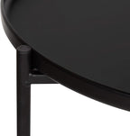 Kate and Laurel Ulani Set of 2 Nested Round Metal End Tables, Black