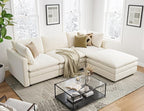 Txtin's Cloud Couches for Living Room L Shaped Sectional Couch with Ottoman Deep Plush 4 Seats Sofa Modern Sofa for Apartment