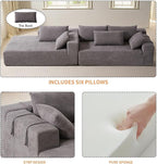 108" Modular Sectional Couch Sofa with L-Shape Chaise, Modern Cloud Comfy Sofa with Deep Seat, Upholstered Couches for Living Room Bedroom, No Assembly Required (Grey Right Facing Chaise)