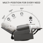 GRAINELL Swivel Rocker Recliner Chair with Massage and Heat, USB Charging Port, Infinite Position Power Recliner, Electric Glider Rocking Chairs for Living Room, Nursery (Grey)