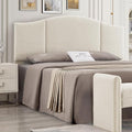 24KF Middle Century Upholstered Foldable King Headboard, Modern Boucle Teddy Fabric, Cream