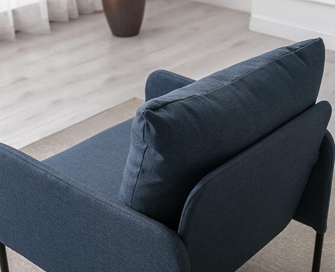 Kmax Fabric Single Sofa Couch Modern Accent Chair for Living Room Small Space, Apartment, Bedroom, Dorm, Office - Blue