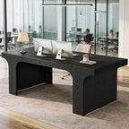 Tribesigns 70.9-Inch Executive Desk, Large Wooden Computer Office Desk, Modern Writing Table Business Workspace Home Office Furniture with Arched Design, Black