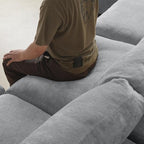 WJShome Cloud Couch Modular Sectional Sofa, 134" U Shaped Couch for Livingroom, Oversized Convertible Wide Seater with 2 Ottomans Living Room Set, Covers Washable&Replaceable,Gray