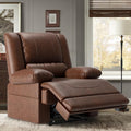 Large Dual Motor Power Lift Recliner Chair with Massage and Heat for Elderly People, Infinite Position,USB Ports and Remote Control,Breathable Leather (Brown)