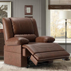 Large Dual Motor Power Lift Recliner Chair with Massage and Heat for Elderly People, Infinite Position,USB Ports and Remote Control,Breathable Leather (Brown)