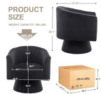 Swivel Accent Chair, Modern 360° Swivel Barrel Chair, Corduroy Upholstered Single Sofa for Living Room, Bedroom(Black)