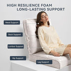 10-Piece Outdoor Patio Cushion Set - Fade & Water Resistant with Removable Olefin Cover, 22x24x4 Inch Memory Foam Cushions for Wicker Sectional Sofa – Beige/Regular