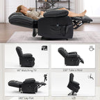 Recliner Chairs for Adults, Power Lift Chair for Elderly, Oversized Bedroom Chair with Massage&Heat, Leather Nursery Glider Chair for Living Room, Sofa Chair Home Theater Seating with Lumbar Support