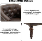 Lumibee Faux Leather Barrel Chairs, Upholstered Accent Chairs Set of 2 for Living Room, Modern Comfy Club Armchairs for Office, Bedroom, Waiting Room-Chocolate