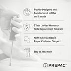 Prepac Astrid Simplistic 6-Drawer Tall Dresser for Bedroom, Functional Chest of Drawers with Acrylic Knobs, 16.5"D x 19.75"W x 50"H, Crystal White