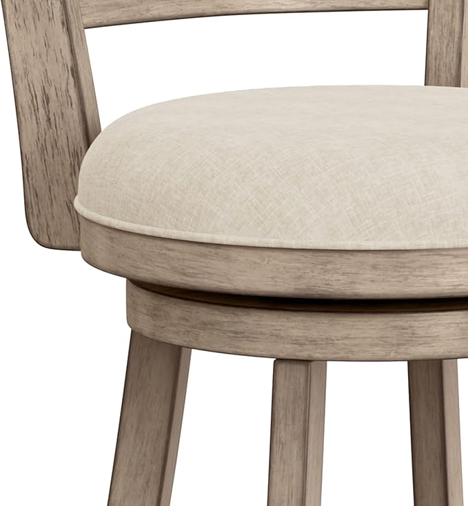 Hillsdale Laymon Modern Wood Bar Height Swivel Stool, Gray Brown