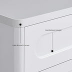 Buffet Cabinet with Storage, Arc Accent Sideboard with 2 Doors and Adjustable Shelves, Large Console Table for Dining Room, Kitchen, Living Room, White