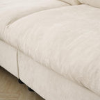WJShome Cloud Couch Modular Sectional Sofa, 134" U Shaped Couch for Livingroom, Oversized Convertible Wide Seater with 2 Ottomans Living Room Set, Covers Washable&Replaceable,Beige