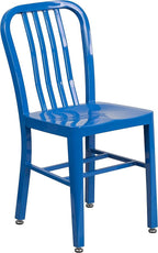 Flash Furniture Commercial Grade Blue Metal Indoor-Outdoor Chair
