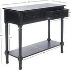 SAFAVIEH Home Collection Tate Black 2-Drawer Bottom Shelf Console Table CNS5720B