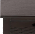 SAFAVIEH Home Collection - Landers Dark Chocolate Console Table with 3 Basket Drawers and 1 Shelf, Farmhouse Accent Entryway Table (CNS5711F)