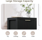 Modern Solid Wood Chest of Drawers, Multifunctional Large-Capacity Storage Drawer Cabinet, Dresser Organizer with Metal Handle, for Hallway, Entryway, Black X2