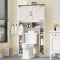 Over The Toilet Storage Cabinet, Farmhouse Storage Cabinet Over Toilet with 2 Barn Doors ，Toilet Paper Holder Stand，Home Space-Saving Toilet Rack, for Laundry, Restroom, Bathroom