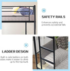 Bunk Bed Twin Over Twin,Bunk Beds for Kids Teens Adults with Ladders and Guardrail,Sturdy Literas Heavy Duty Metal Slats,400 lbs Capacity,No Spring Box Required,Black