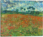 Wieco Art Large Poppy Field June 1890 Canvas Print of Vincent Van Gogh Wall Art Paintings Reproduction Field Pictures Artwork for Wall Decor and Home Decorations
