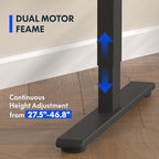 FLEXISPOT E3 Dual Motor Electric Standing Desk 55x28 Inch Whole-Piece Board Height Adjustable Electric Sit Stand Desk (Black Frame + Maple Desktop, 2 Packages)