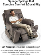 26in Extra Large Lazy Boy Recliner Chair for Tall Men Up to 6'2"/350lb Adjustment Power Lift Recliner Chair with Cupholder, Massage Chair Recliner with Lumbar Heating