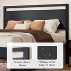 Z-hom Queen Bed Frame with Modern Wood Headboard & Footboard, Upgraded Heavy Duty Metal Sturdy Bed Frame Queen Size, Stable Platform Bed Furniture Bed Storage, No Noise, No Box Springs, Black