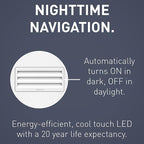 Legrand radiant NTLHORZTCCC6 Horizontal Step Light Full Adjustable LED Night Light Outlet, For Hallways and Stairs, Black, Light Almond, Ivory (1 Count)